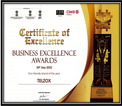 Telzox has been awarded as the Eco-Friendly Brand Of The Year at the 11th Grand Edition of Business Excellence Award 2022